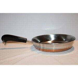 Vintage Revere Ware 9 inch Skillet 1801  Copper Clad Pan No Lid Clinton